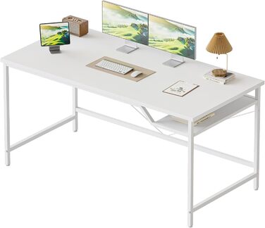 Комп'ютерний стіл Mericonia 120 см, ігровий стіл для невеликих приміщень, білий стіл для дому та офісу, стіл для студентів 120x60 см