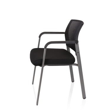 Крісло для відвідувачів / Конференційне крісло MEET сірий сітка / тканина чорний hjh OFFICE
