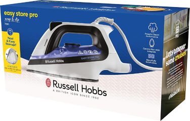 Праска Russell Hobbs Компактне зберігання кабелю Парова праска Wrap & Clip (2400 Вт, додатковий паровий удар 180 г, резервуар для води 320 мл, керамічна підошва, функція самоочищення)26730-56