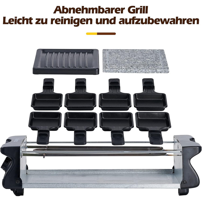 Раглеті гриль Cusimax для 8 осіб з регулюванням температури, антипригарне покриття, 1500W, CMRC-300