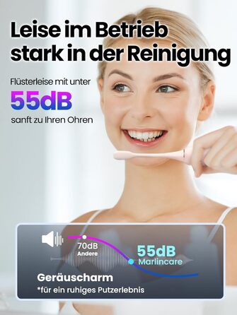 Електрична зубна щітка для дорослих B10PRO-Rosa, 5 режимів, 48000 VPM, IPX8, акумулятор 180 днів, таймер, 4 насадки, чохол