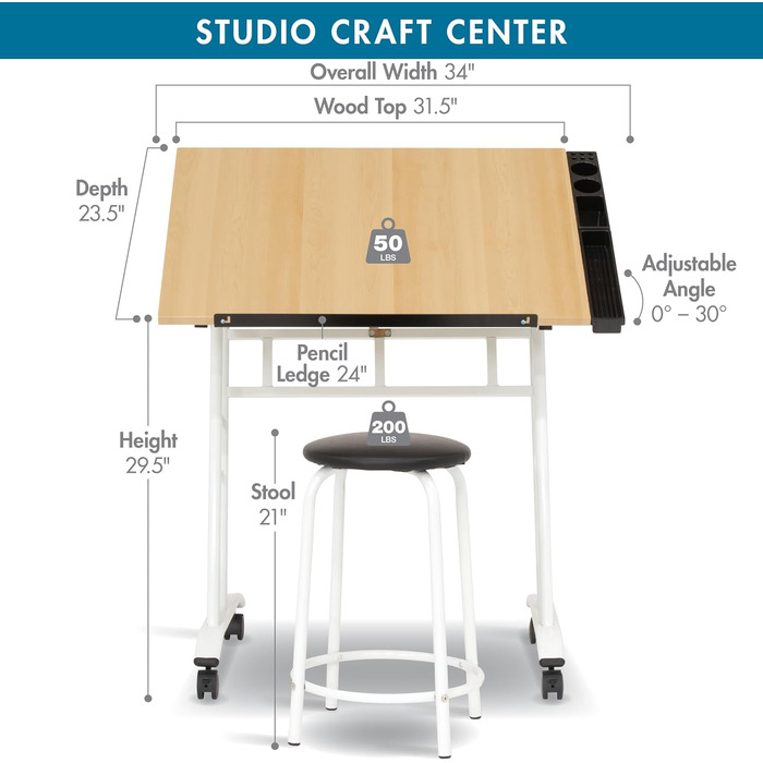 Стільниця для рукоділля Studio Designs 13240 Craft Center, білий/клен