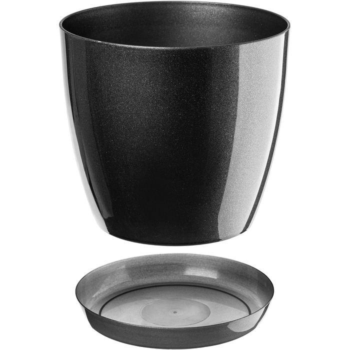 Набір квіткових горщиків KADAX (3 шт.): 20 см та 28 см, антрацит, пластик для дому