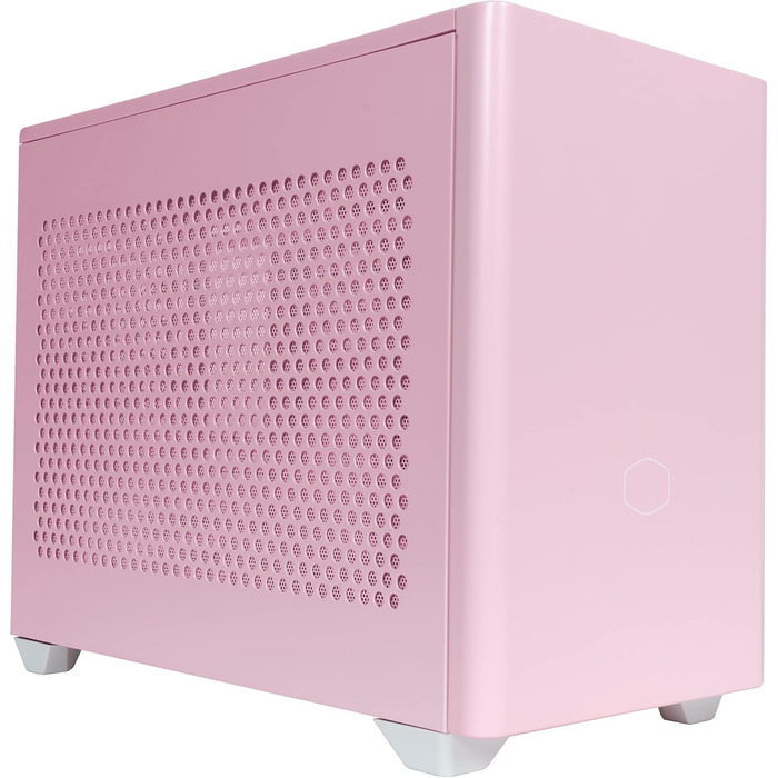 Корпус для ПК Cooler Master MasterBox NR200P Mini-ITX, загартоване скло, відмінне охолодження, вертикальне розташування відеокарти, безінструментальний доступ, рожевий Flamingo