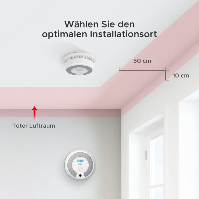 Датчик диму та CO X-Sense SC07 з LCD-дисплеєм, автономний, 10 років, з тестуванням, 360°