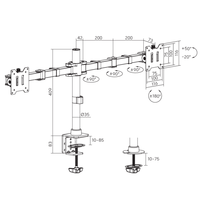 Настільне кріплення для монітора OfficePro MA112B