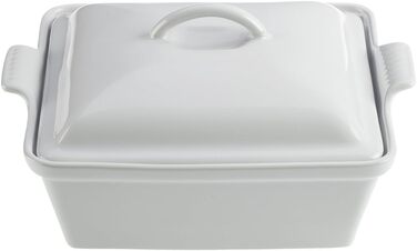 Каструля Le Creuset Heritage з кришкою, 22.9 см, кераміка, квадратна, біла