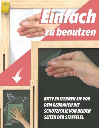 Мольберт для малювання Joyooss для дітей, регульований дерев'яний мольберт, двосторонній, сухий маркер, з аксесуарами для малювання, подарунок для дітей 4-8 років (РОЖЕВИЙ)
