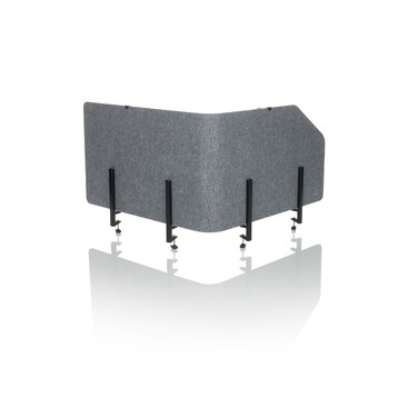 Акустична перегородка для офісу FLEXMIUT T TOP з пластику / текстилю сірого кольору (hjh OFFICE)