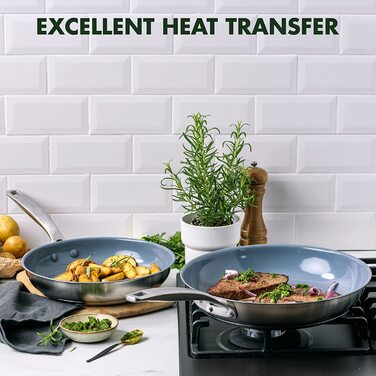 Сковороди GreenPan Treviso з антипригарним покриттям 24 і 28 см сірі
