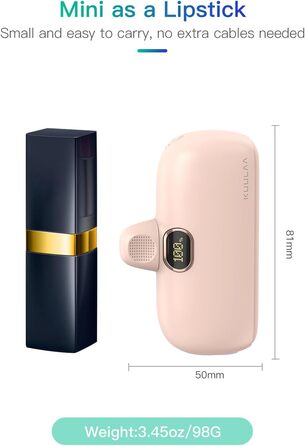 МАг, 20 Вт PD, LED-дисплей, сумісний з iPhone, Samsung, Huawei, D-Rose Pink, 5000