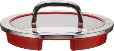 Каструля WMF Function 4, 16 см, з кришкою, 1,4 л, з нержавіючої сталі Cromargan, індукційна, з 4 функціями зливу, з внутрішньою шкалою, червона