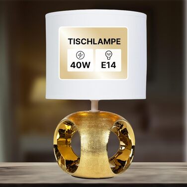 ARTE LAMP LED лампа настільна – класична декоративна хромована настільна лампа з білим тканинним абажуром для вітальні та спальні – з кабелем, хром, білий (золотий, білий)