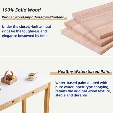 Дерев'яний письмовий стіл з шухлядою та вішалкою, компактний комп'ютерний стіл, 100 x 50 x 75 см, YD-WD01N