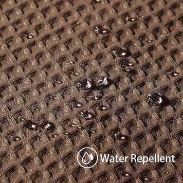 Шторка для душу з льону з металевими кільцями, сіра, 182 x 214 см - Текстильна шторка для ванни, вологостійка, важка