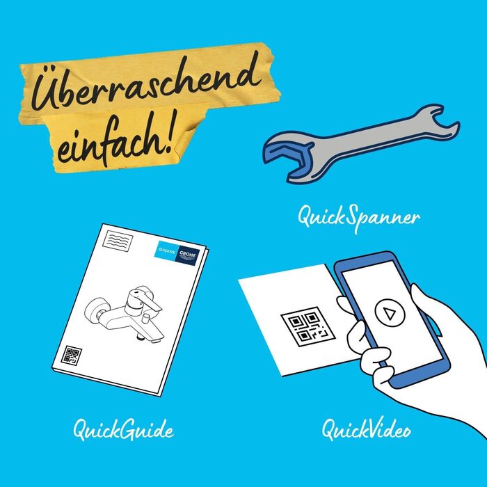 Змішувач для ванни Grohe Start, накладний, хром, з інструментом, 24206002