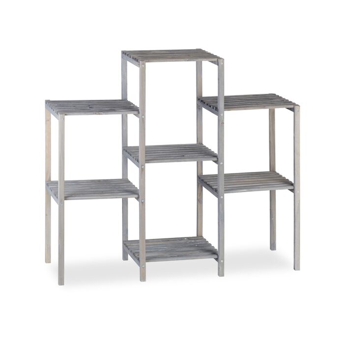 Стелаж для квітів Relaxdays сірого кольору з дерева