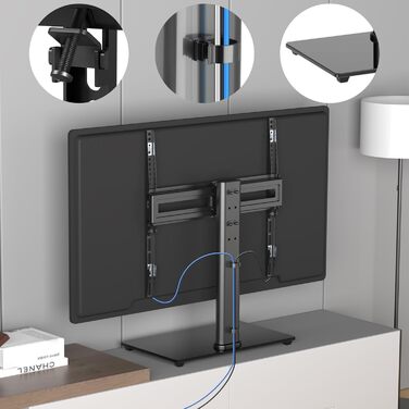 Підставка для телевізора Suptek, поворотна, для екранів LED, OLED, 26-55 дюймів, до 50 кг, VESA 400x400 мм, TS202