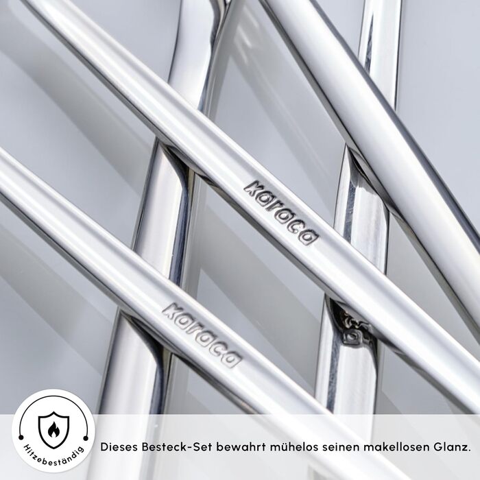 Набір столових приборів Karaca Orion (60 предметів) для 12 осіб - нержавіюча сталь, ножі, виделки, ложки, блискучі ножі та виделки, кухонний набір (сріблястий)