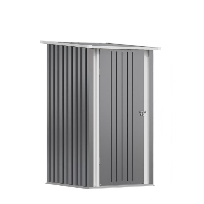 Сарай для інструментів Devoko Metall Gerätehaus 96x98x160 см, сталевий, з похилим дахом, сірий. З рукавичками, замикається.