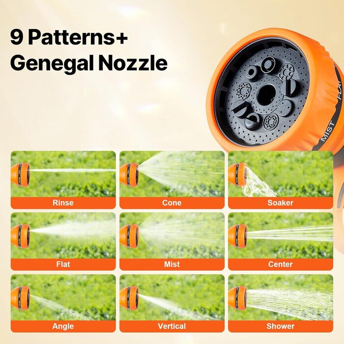 Збірний барабан для шланга VEVOR 12 мм x 40 м з кріпленням на стіну, автоматичний зворотний відбій, поворотна кріплення 180° та насадка з 9 шаблонами