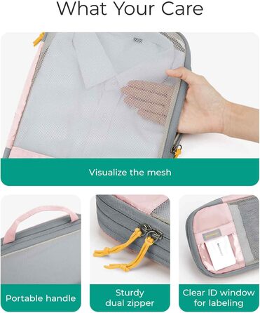 Набір органайзерів для одягу та подорожей BAGSMART (6 предметів), компресійні пакувальні куби з мішком для білизни, чорний