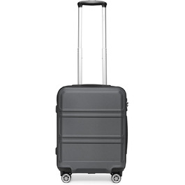 Чемодан ABS, жорсткий, сірий, 55 см, ручна поклажа, з TSA замком, 38 л