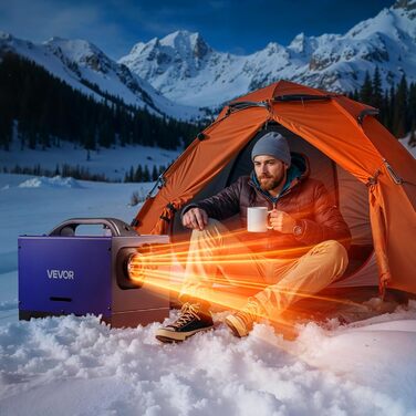 Дизельний обігрівач VEVOR 8 кВт, 12/24 В, портативний, з пультом ДУ та LCD, низький шум, бак 4,5 л для автодому/Вантажівки