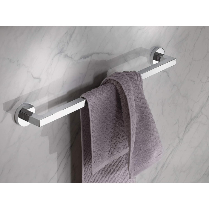 Рушникосушка для ванни металева, хромована, довжина 80см, для ванної кімнати або сауни, для рушників, настінна, рушникосушка, Edition 90