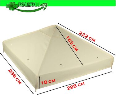 Заміна даху для альтанки 3 х 3 м водонепроникний Панамський матеріал Панама м'який ПВХ 370 г/м дуже міцний бежевий