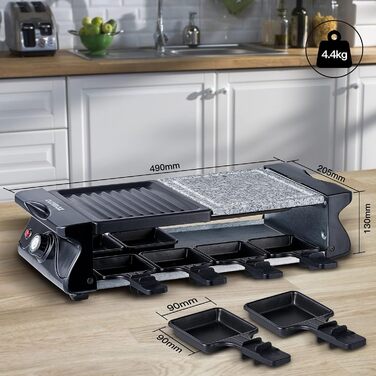 Раглеті гриль Cusimax для 8 осіб з регулюванням температури, антипригарне покриття, 1500W, CMRC-300