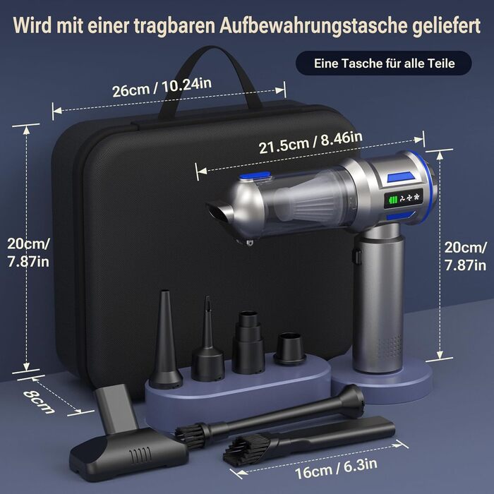 Акумуляторний ручний пилосос Yomile AD10 для авто та дому, 27000Па, 150Вт, бездротовий портативний міні-пилосос з функцією обдуву