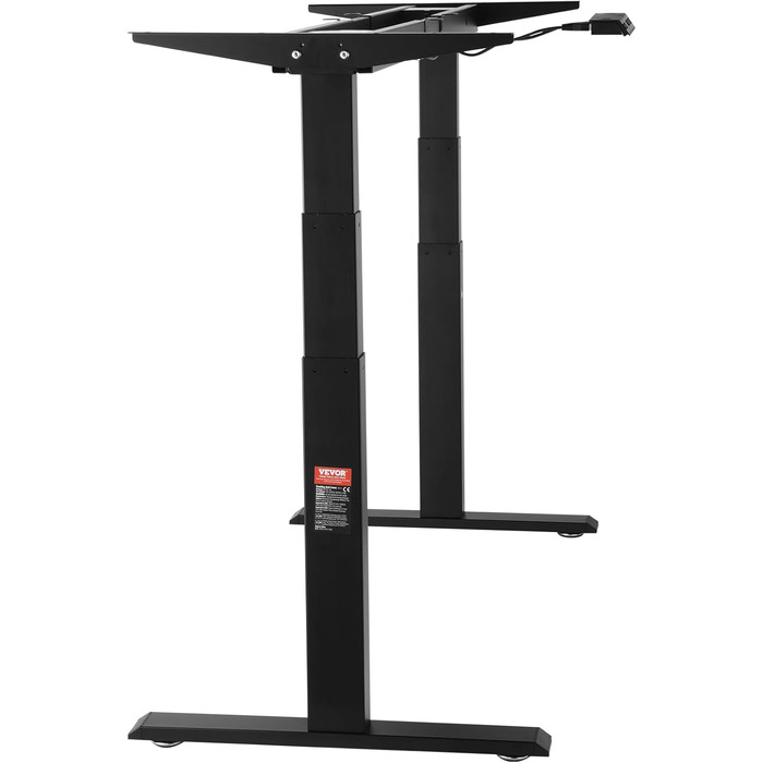 Електричний стіл VEVOR з подвійним мотором, регульована висота 65-129 см та довжина 110-178 см, чорний, для офісу та дому