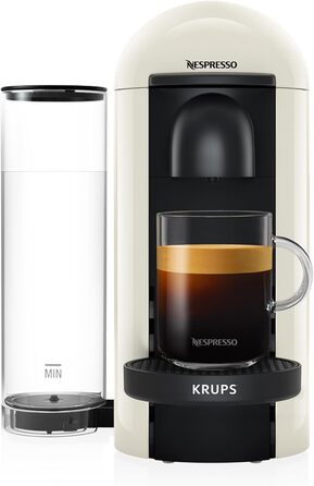 Кавомашина Nespresso Vertuo Plus Krups, автоматичне розпізнавання капсул, білий колір, XN9031