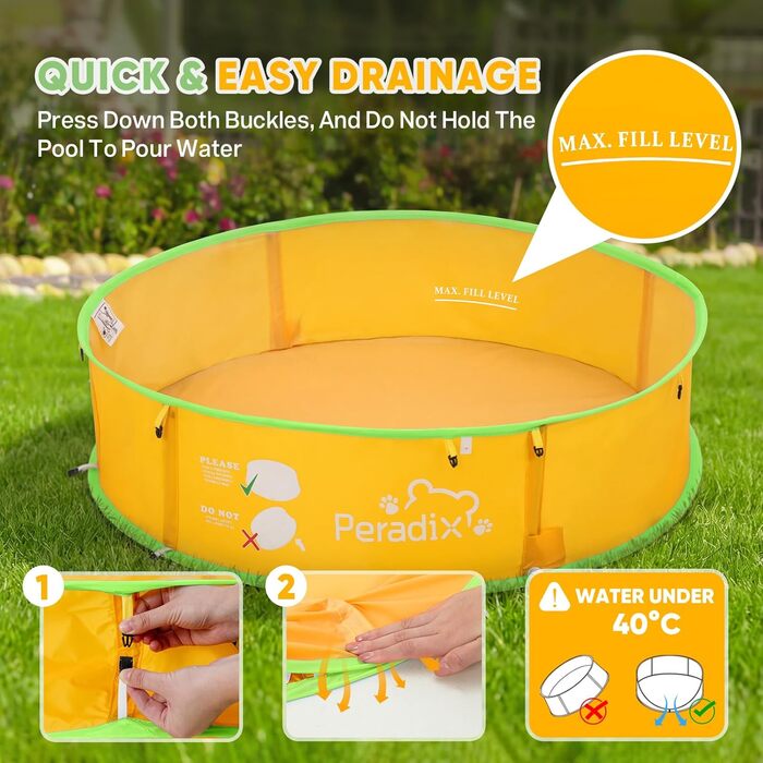 Дитячий басейн-намет Peradix 4-в-1 з UV захистом, басейн для кульок, москітна сітка, портативний, літній, жовто-зелений