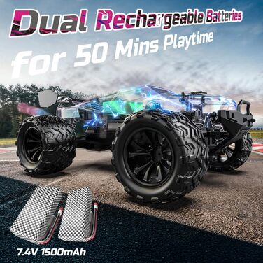 Радіокерований позашляховик DEERC 9205E 1:10 48 км/год 4WD з двома акумуляторами - іграшка для дітей та дорослих