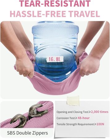 Набір органайзерів для валізи ECOHUB, 6 шт. — Подорожні сумки-кубики з ID-тегами, дихаючі легкі органайзери для одягу та рюкзака з перероблених матеріалів (Темно-рожевий)