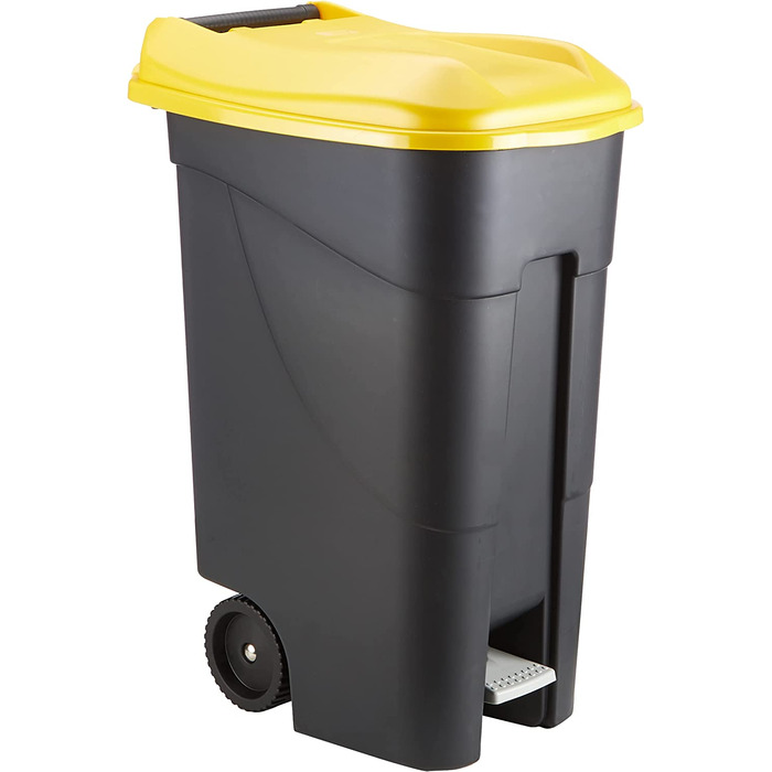 Колеса сміттєвого бака Tayg 259297 педаль 80 літрів, Чорний / жовтий з педаллю Чорний / жовтий
