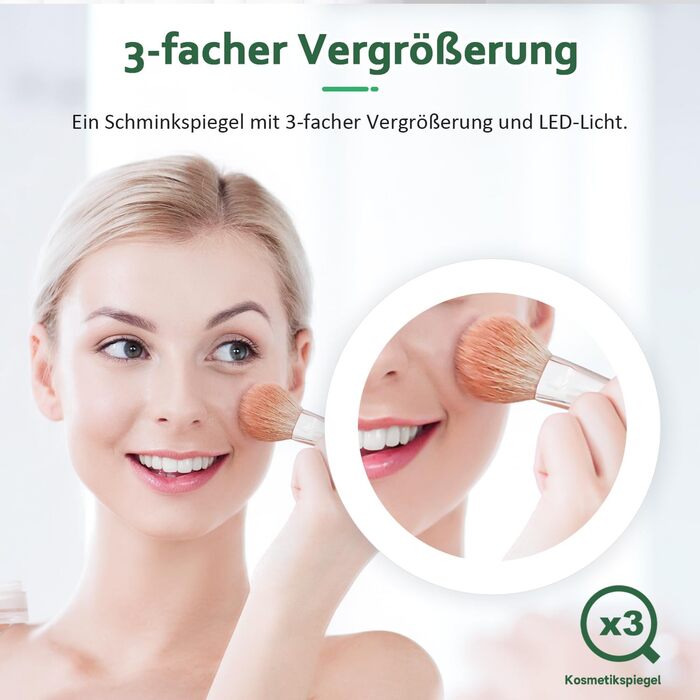 Дзеркало для ванної кімнати Badspiegel 80x60 см з підсвічуванням та антизапотіваючим покриттям LED, 3 колірні температури, IP44, для стін (Тип A)