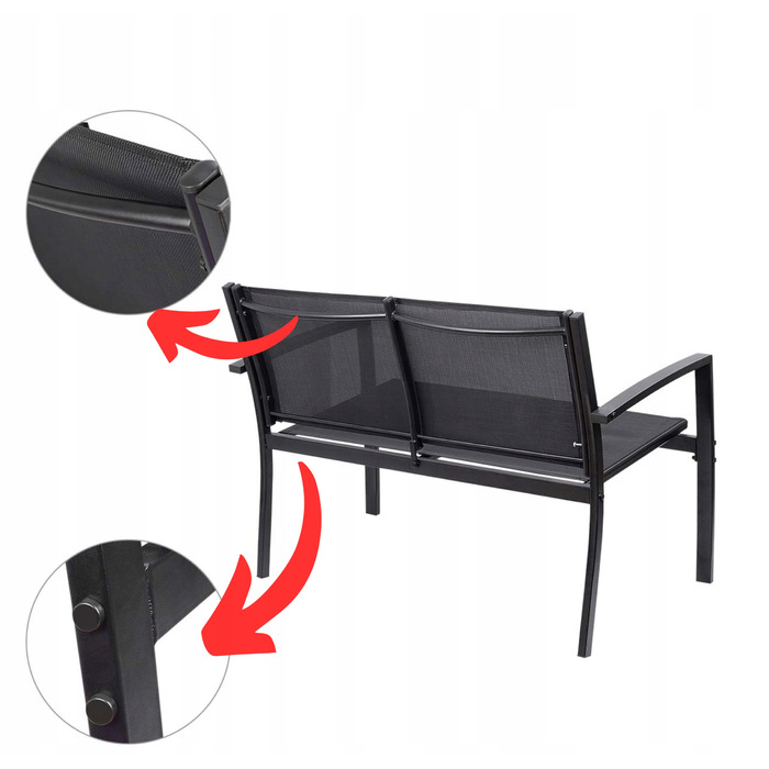 Комплект садових меблів Panama для балкона та тераси: диван на 4 особи та 2 крісла