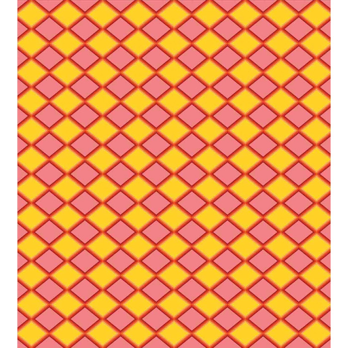 Мінімалістичний набір підковдр Двоспальне ліжко, геометричний ромб арт, м'яка форма Високоякісна підковдра з 2 предметів з 1 наволочкою, 170 x 220 см - 75 x 50 см, земляно-жовтий корал