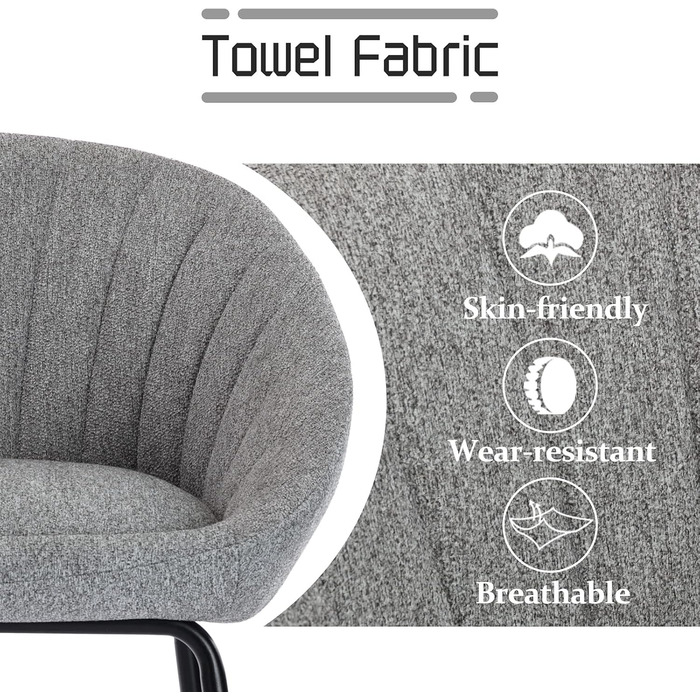 Набір з 2 барних стільців Chairus: міцний металевий каркас, сидіння з льону, для кухні/домашнього бару, сірий