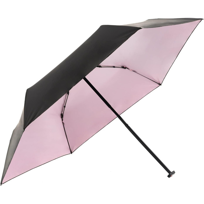 Кишенькова парасолька-парасолька (чорна з рожевим покриттям), 050 Ultra Light Slim Manual -