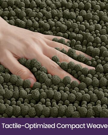 Килимок для ванної кімнати DEXI, м'який, поглинаючий, з дрібного ворсу, 50,8 x 81,3 см, оливковий