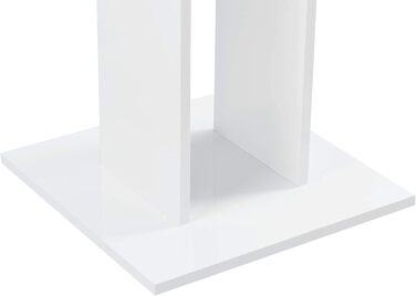 Стіл кухонний квадратний 65 х 65 х 78 см Стіл на п'єдесталі Стіл обідній стіл з ДСП Стіл обідній стіл (білий глянець)