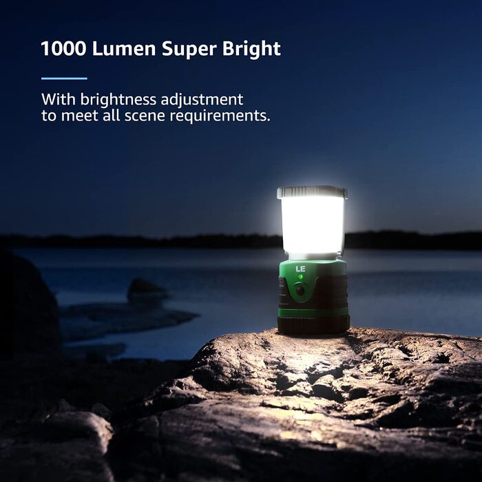 Світлодіодна лампа для кемпінгу LE портативна чорний з зеленим