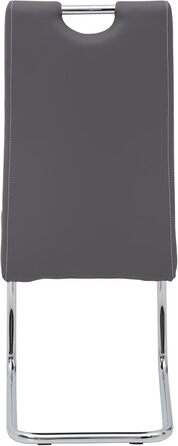 Набір обідніх стільців Hela Flora (4 шт.), штучна шкіра сірого кольору, металевий каркас, 42x57x98 см