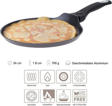 Сковорода для млинців RESTO 24 см з антипригарним покриттям, сковорода для млинців, сковорода для млинців для всіх видів приготування