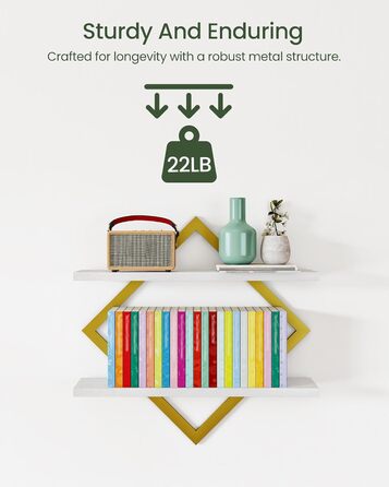 Набір плаваючих полиць Wandregal ER-Set (2 шт.) коричнево-чорного кольору для вітальні, спальні, кухні, офісу в стилі рустик DTBJ01PBF