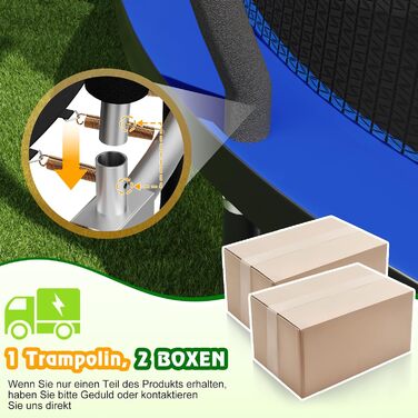 Батут садовий Devoko Ø305 см з захисною сіткою та драбиною, блакитний - для дітей та дорослих, сертифікат GS